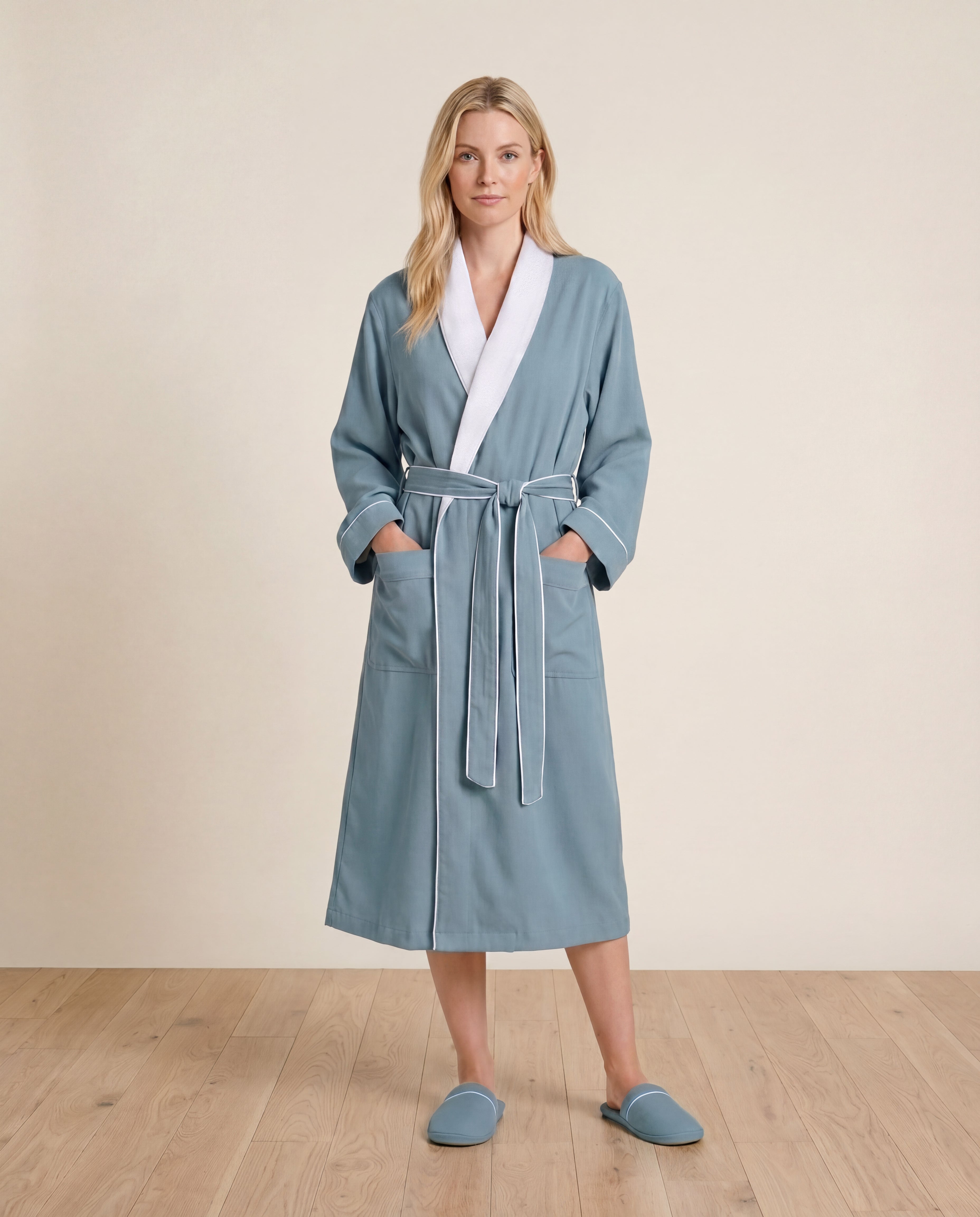 Luxe Robe for Women Front View#color_aqua