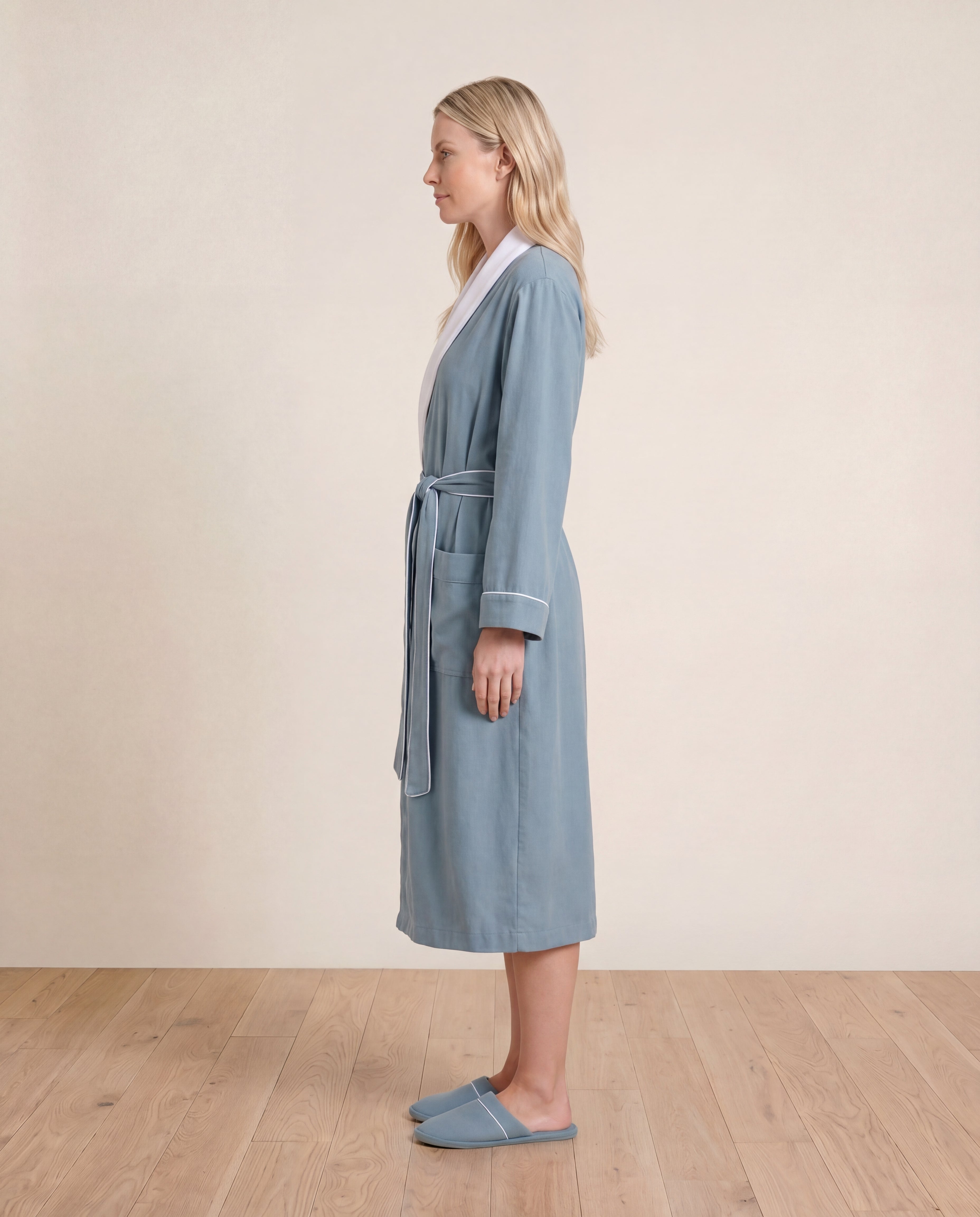 Luxe Robe for Women Side View#color_aqua
