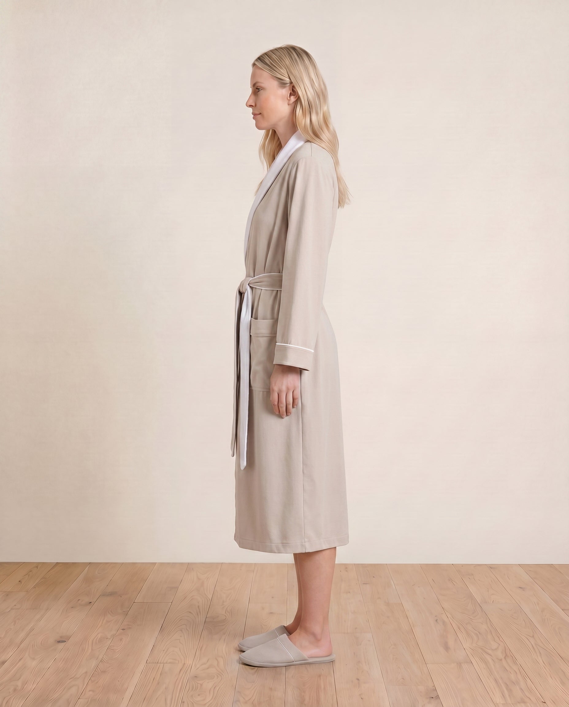 Luxe Robe for Women Side View#color_seashell