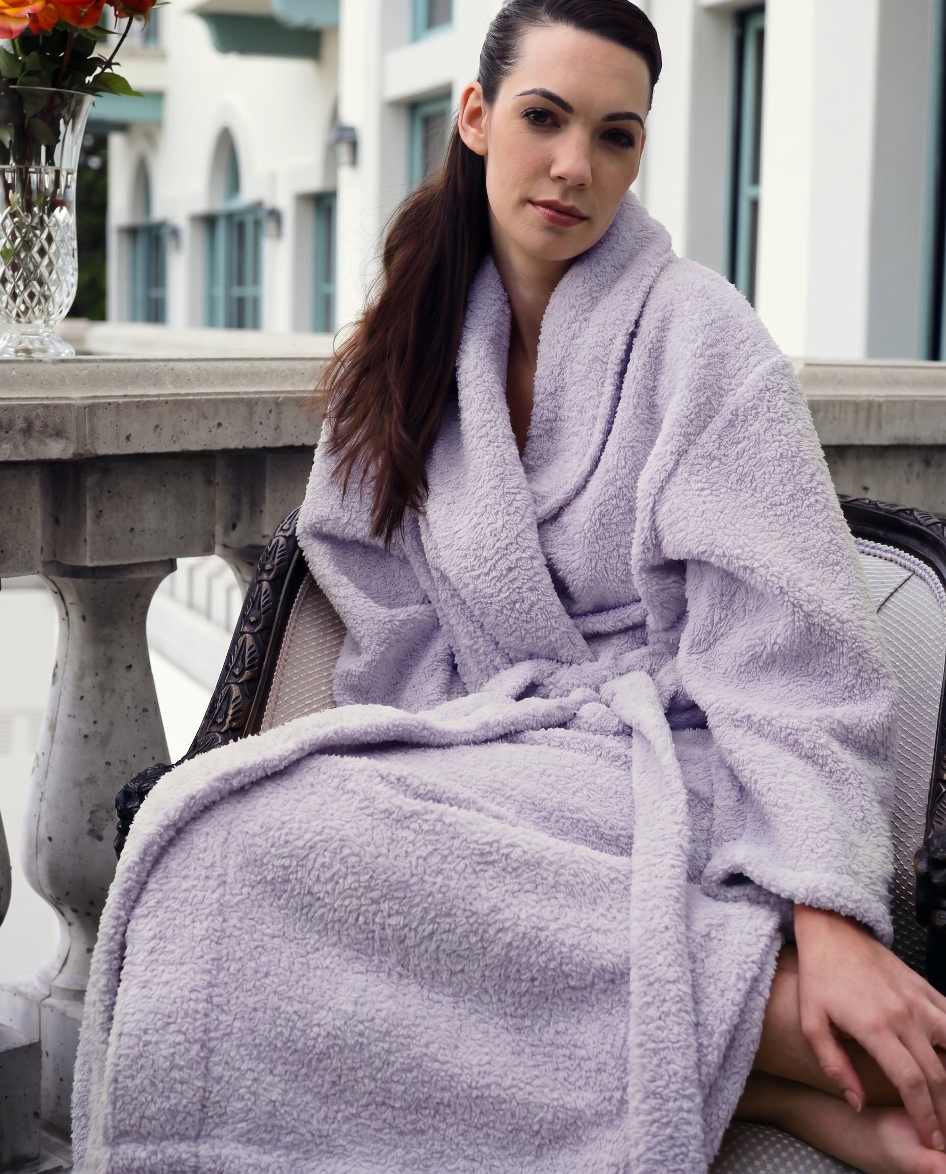 Plush Robe Women Lifestyle#color_lavender