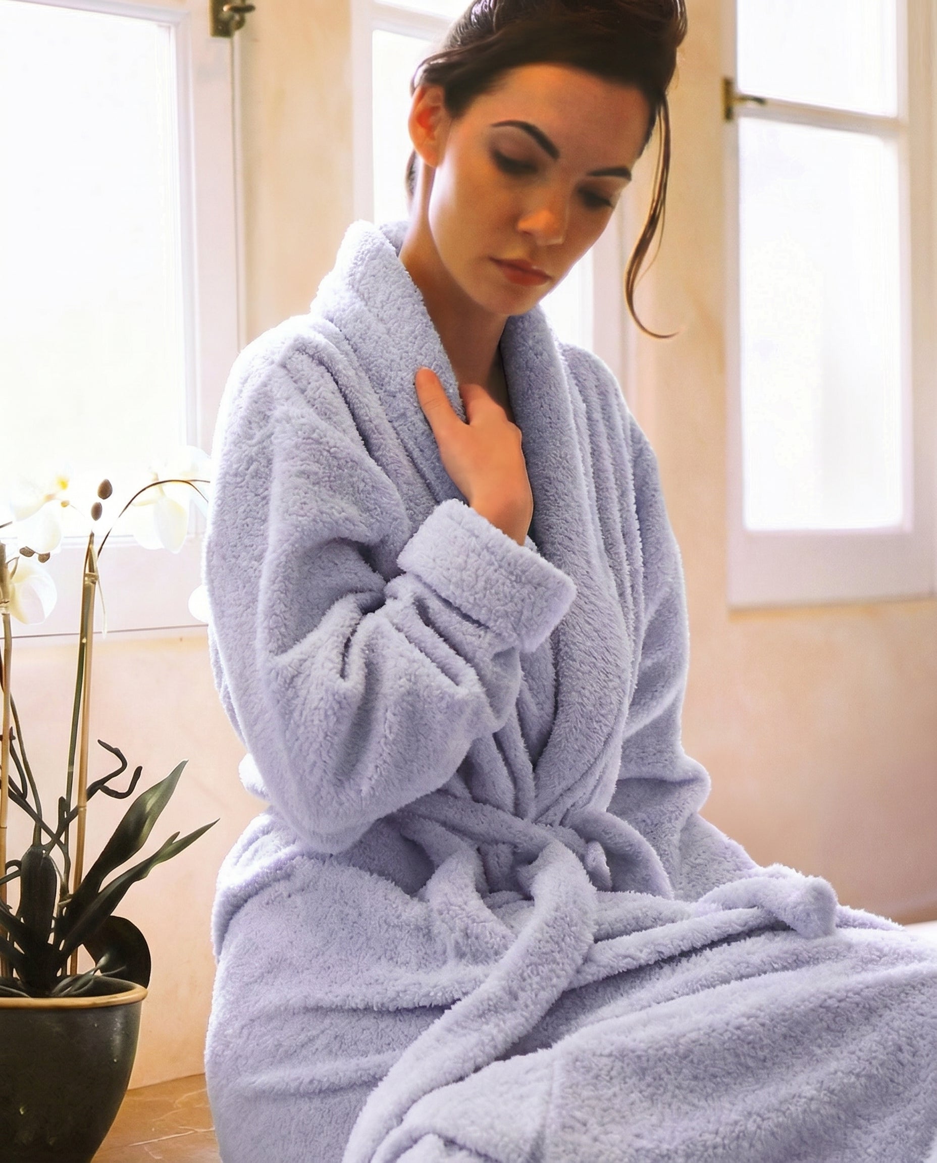 Plush Robe Women Lifestyle#color_lavender