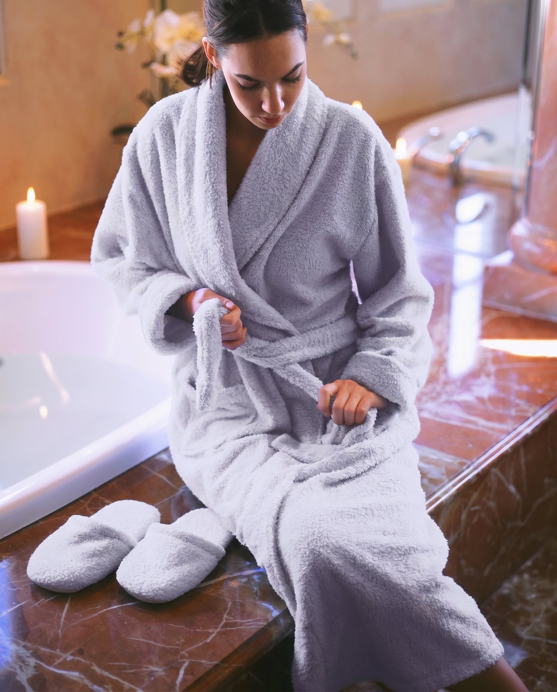 Plush Robe Women Lifestyle#color_lavender