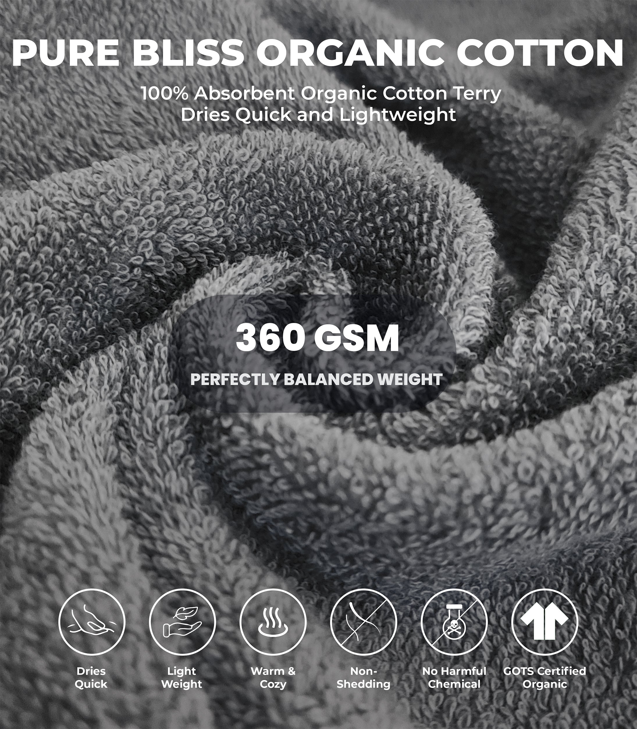 Pure Bliss Organic Cotton Terry Bathrobes#color_slate