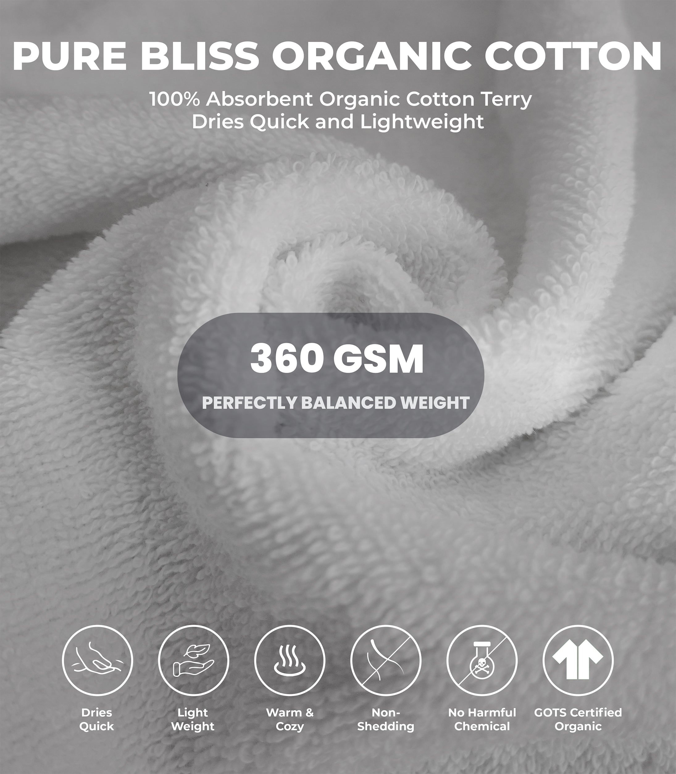 Pure Bliss Organic Cotton Terry Bathrobes#color_white
