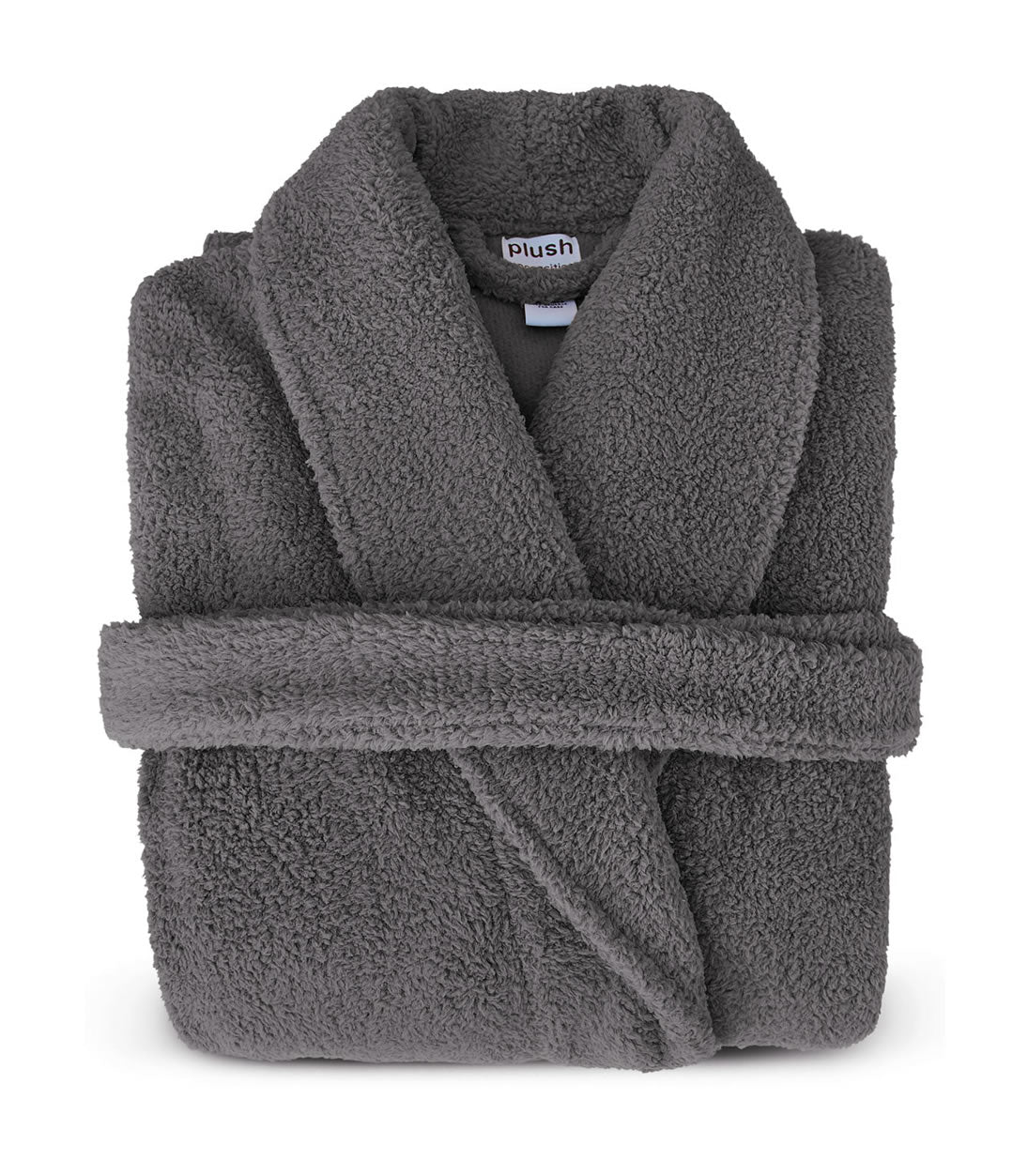 Plush Robe in Gray#color_Charcoal