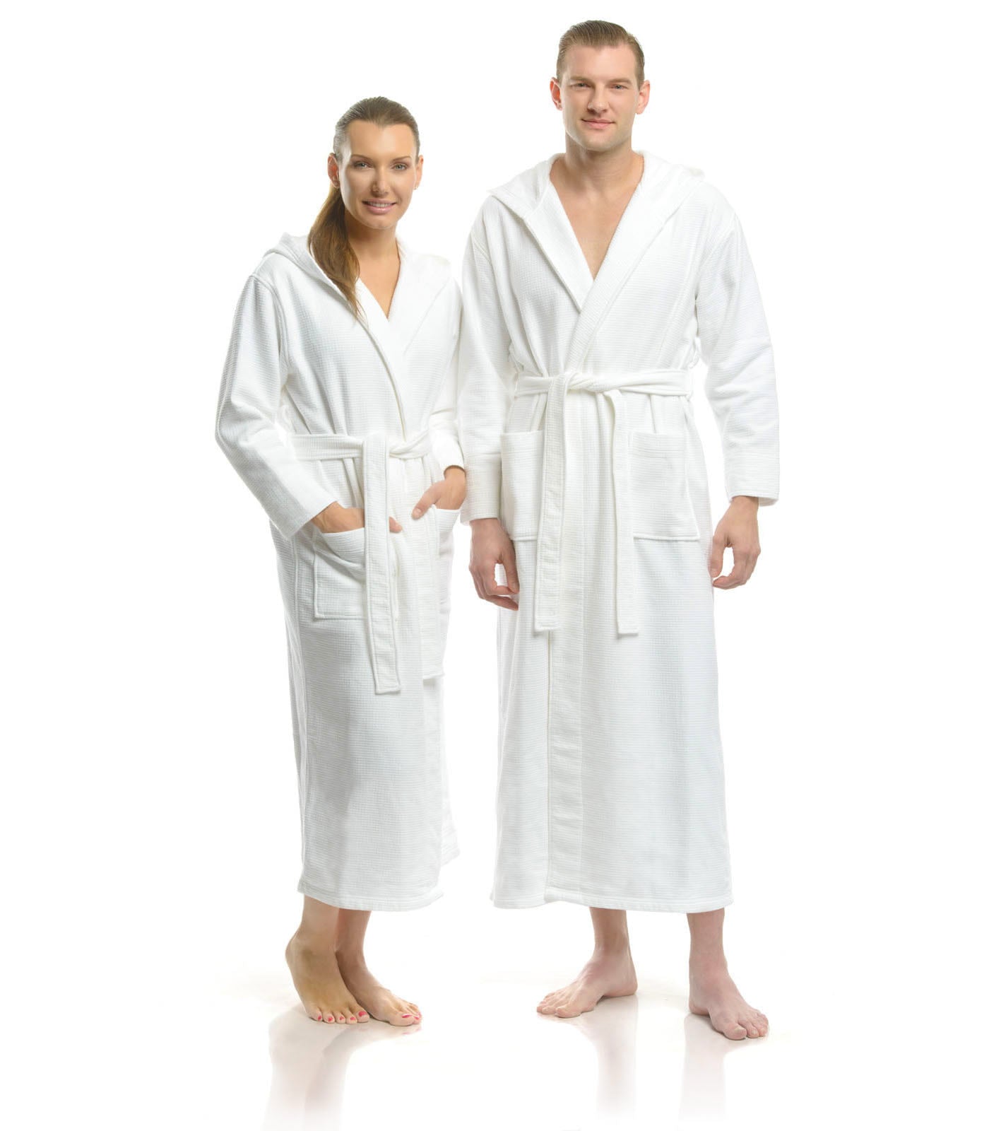 Hooded Terry Bathrobes#color_white