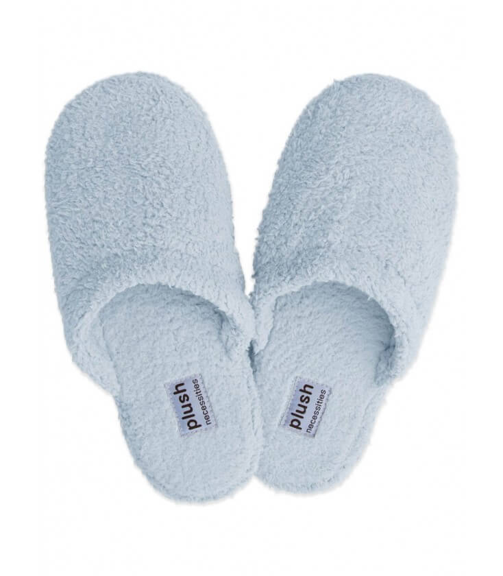 Plush Microfiber Slippers#color_pale blue
