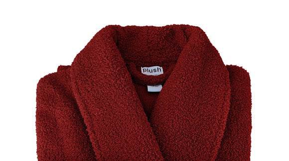 Microfiber Plush Robe in Cranberry color