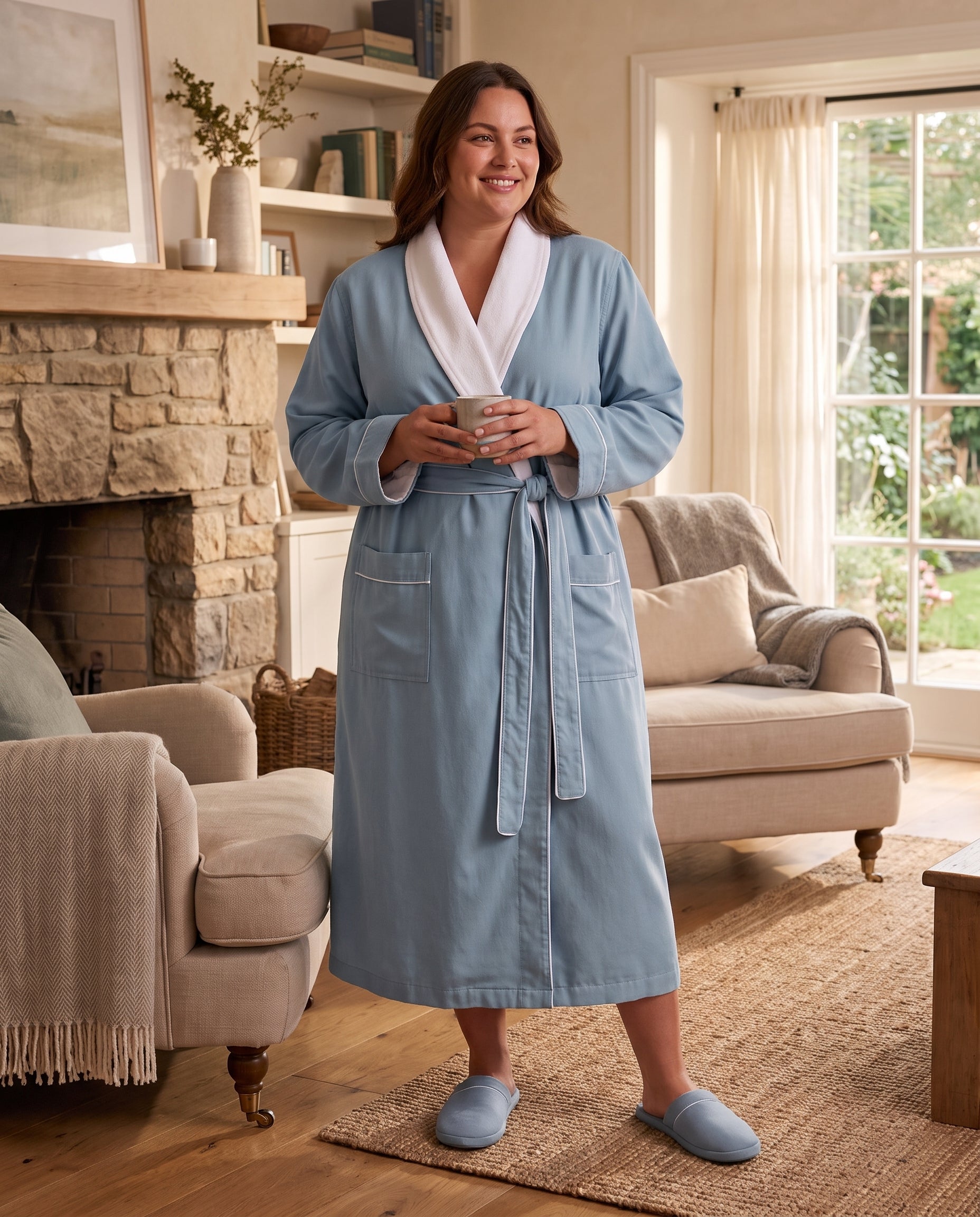 Plus size luxury robe with a comfortable relaxed fit
