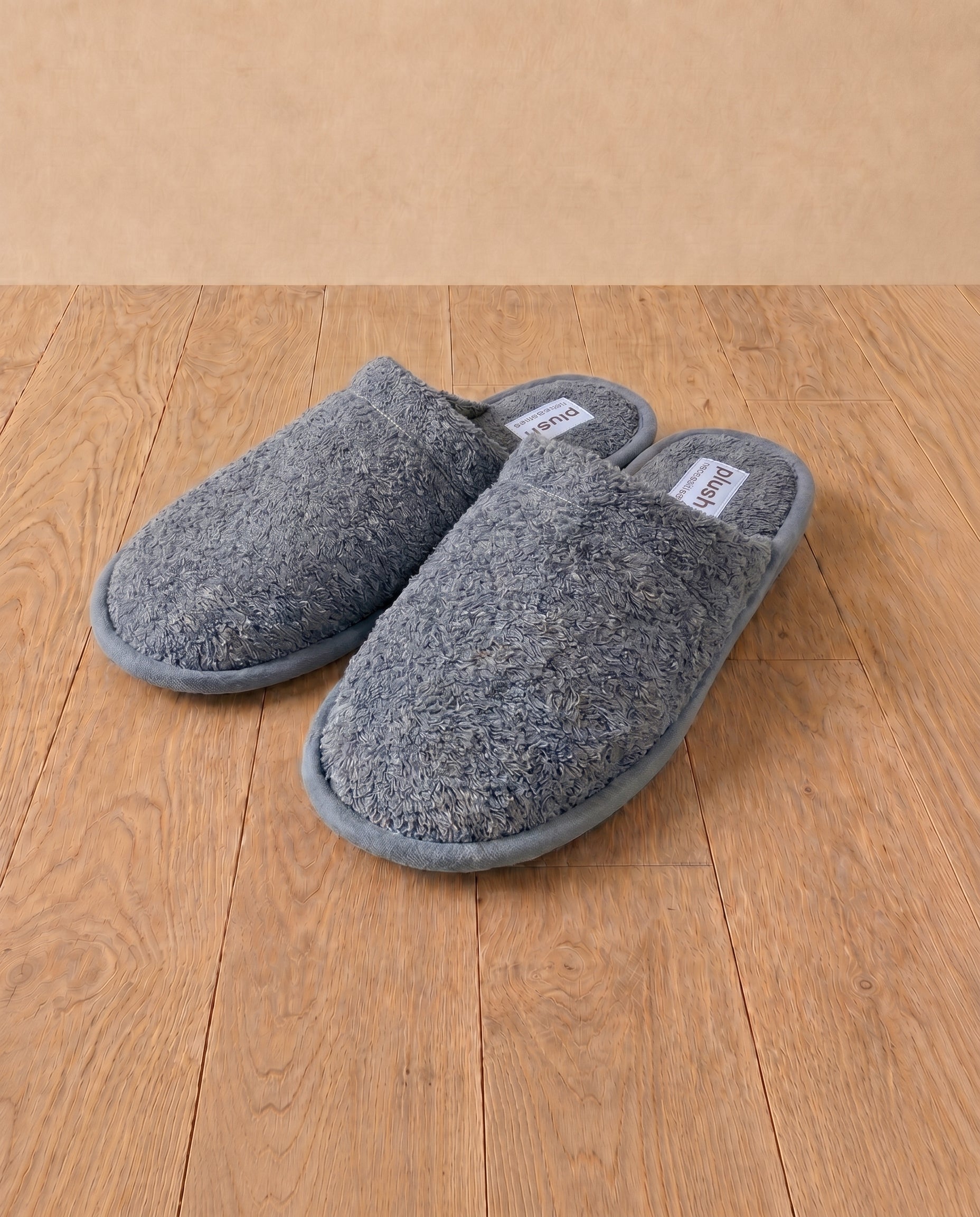 Slate organic cotton terry slippers