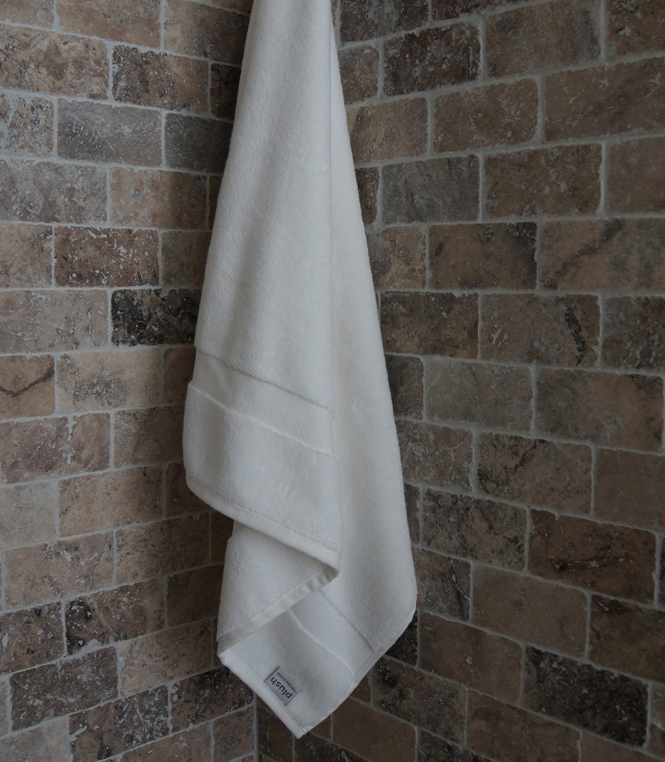 Plush Bath Towel Hanging in Shower