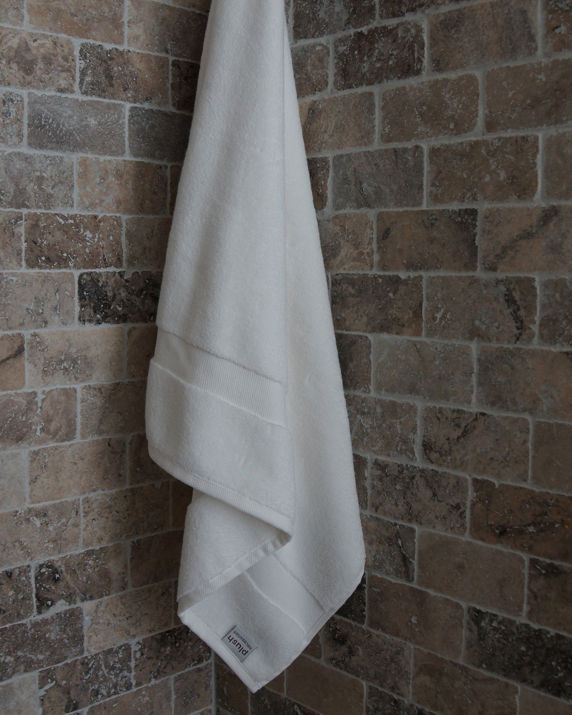 Plush Bath Towel Hanging in Shower