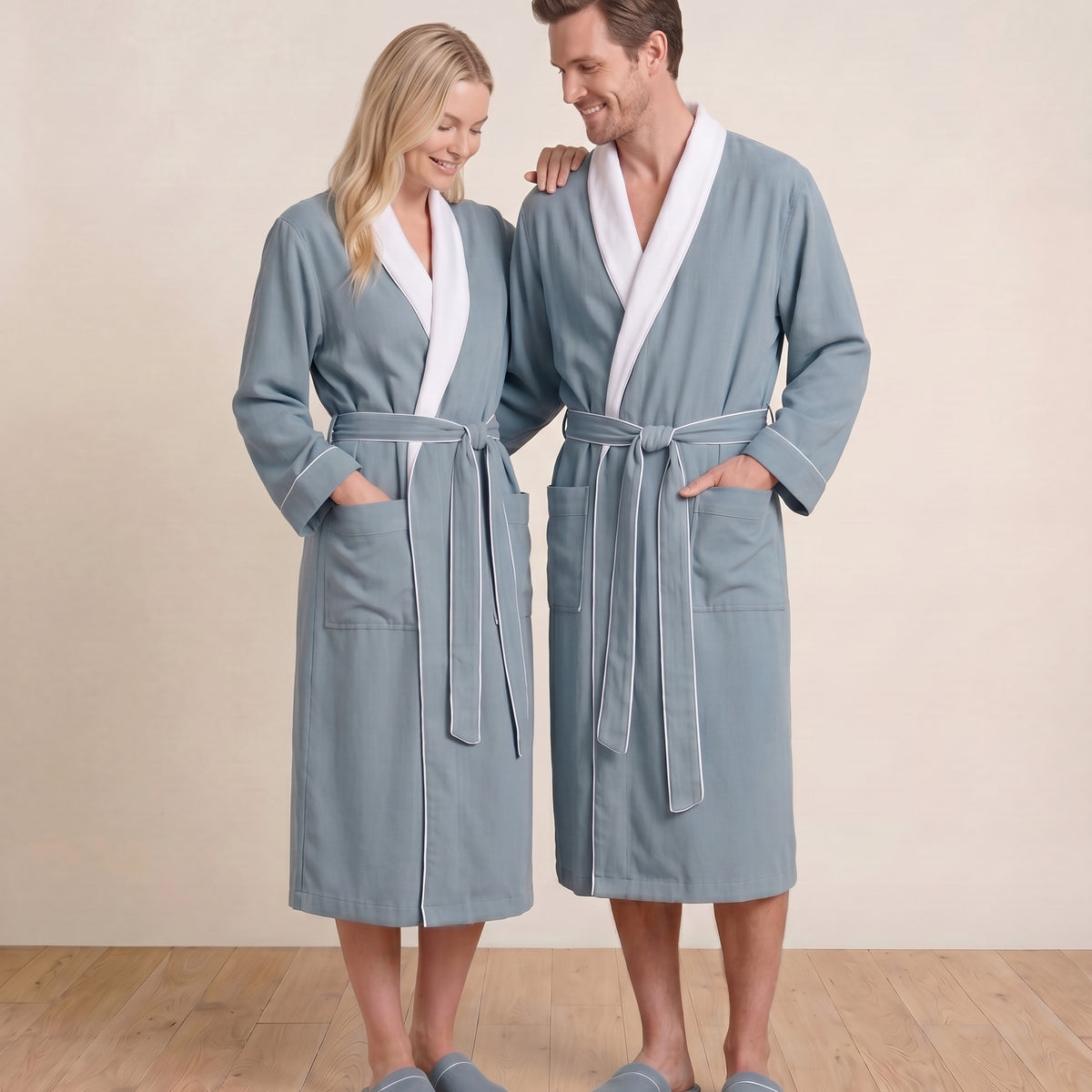 luxury spa dressing gowns VelvetLoft Plush Luxury Spa Robe Large/XLarge Berkshire Blanket Celestial Blue