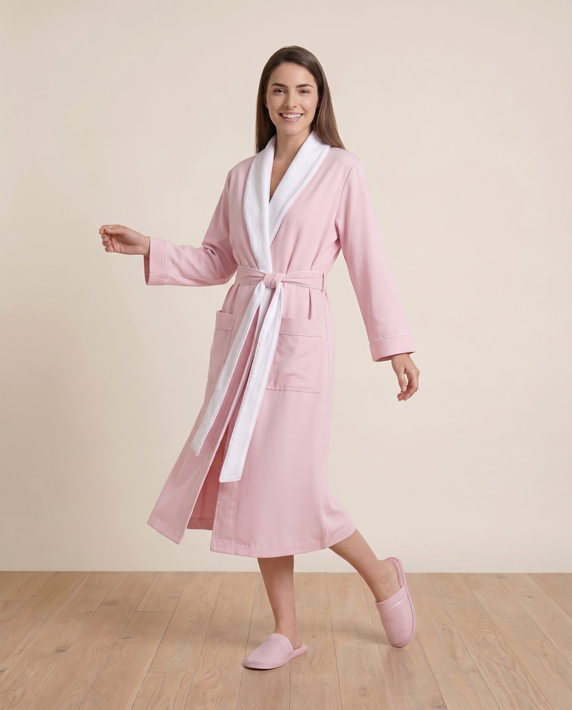 Luxe Robe for Women Front View#color_pink
