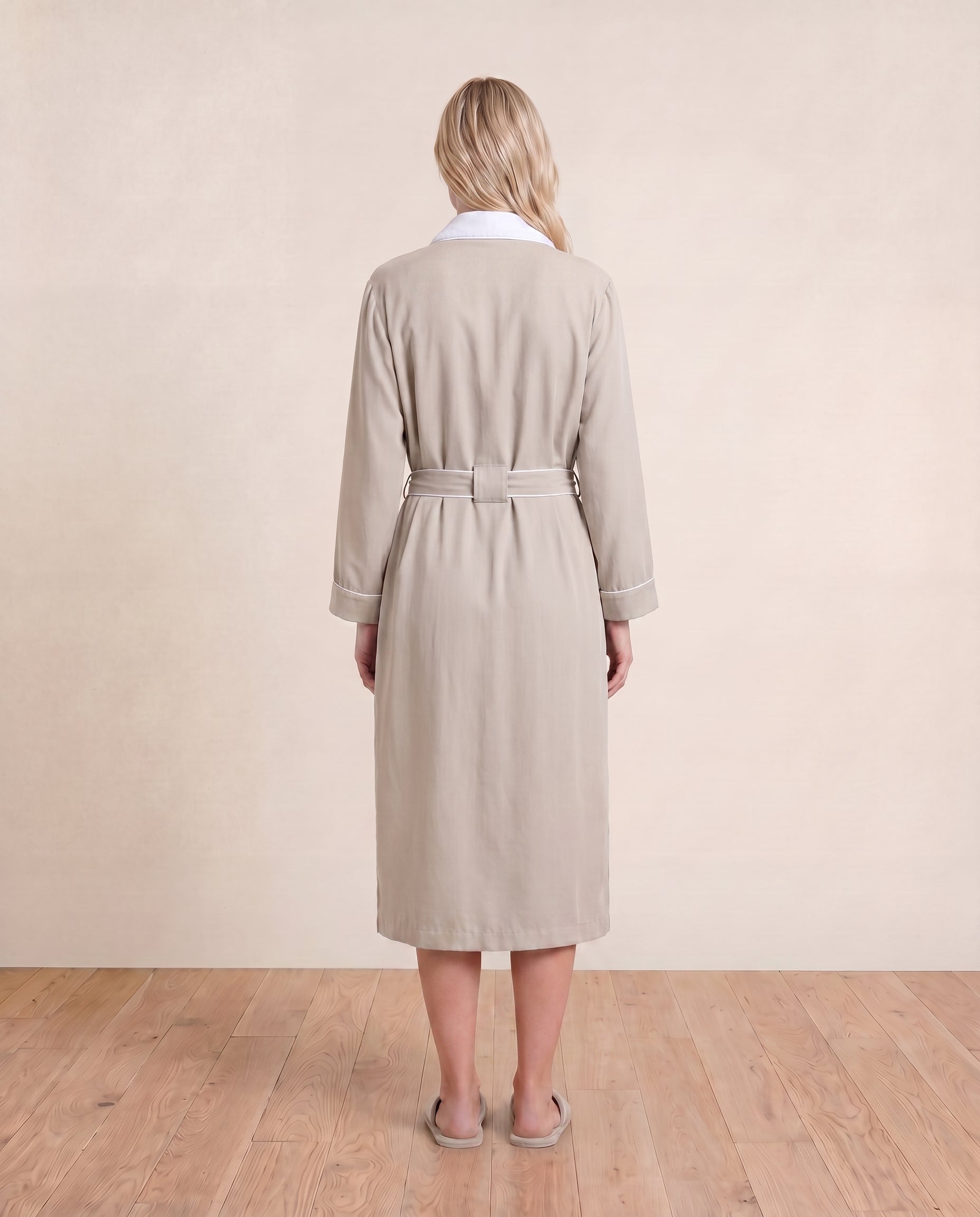 Luxe Robe for Women Back View#color_seashell