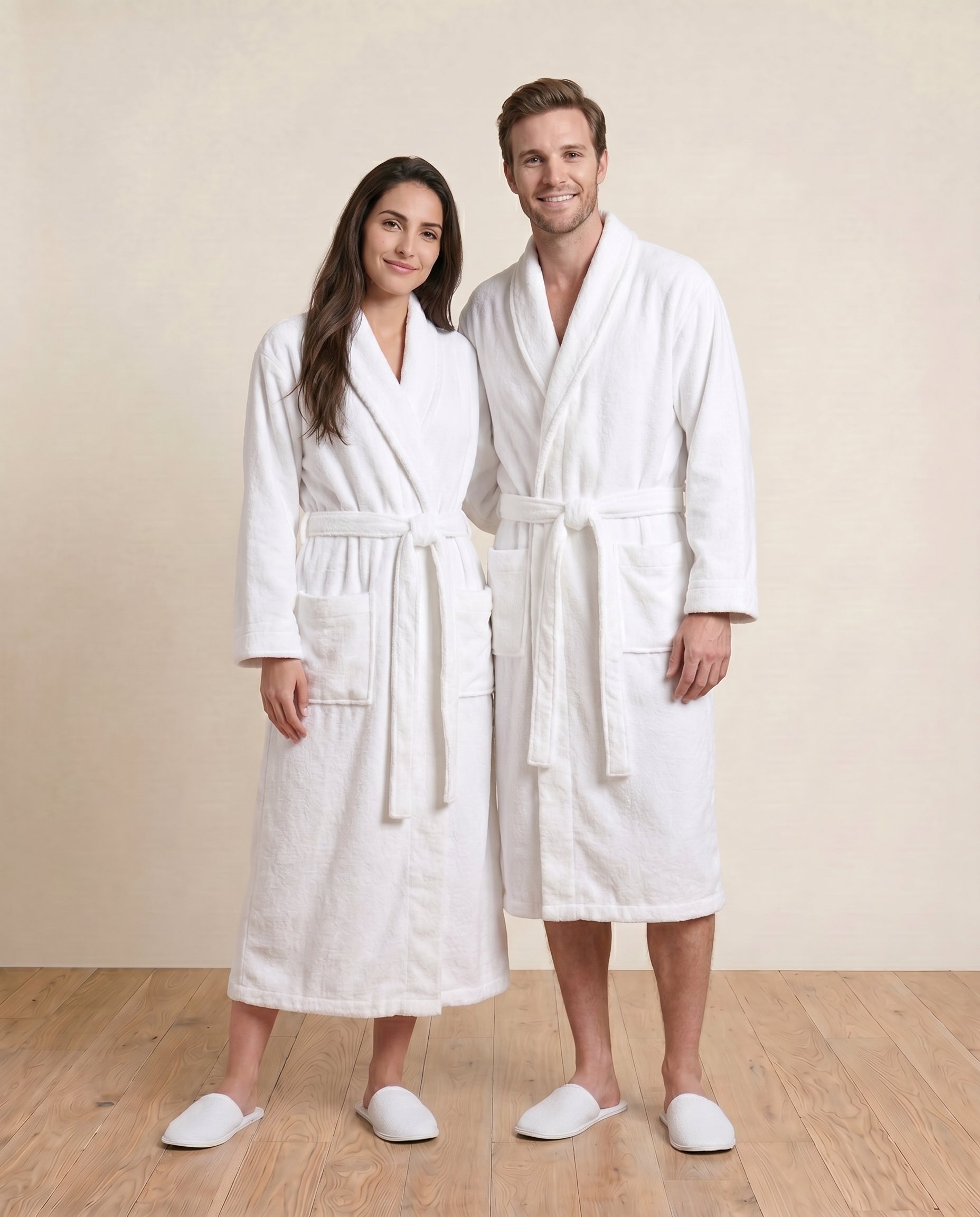 Organic Terry Bathrobe for Couple#color_white