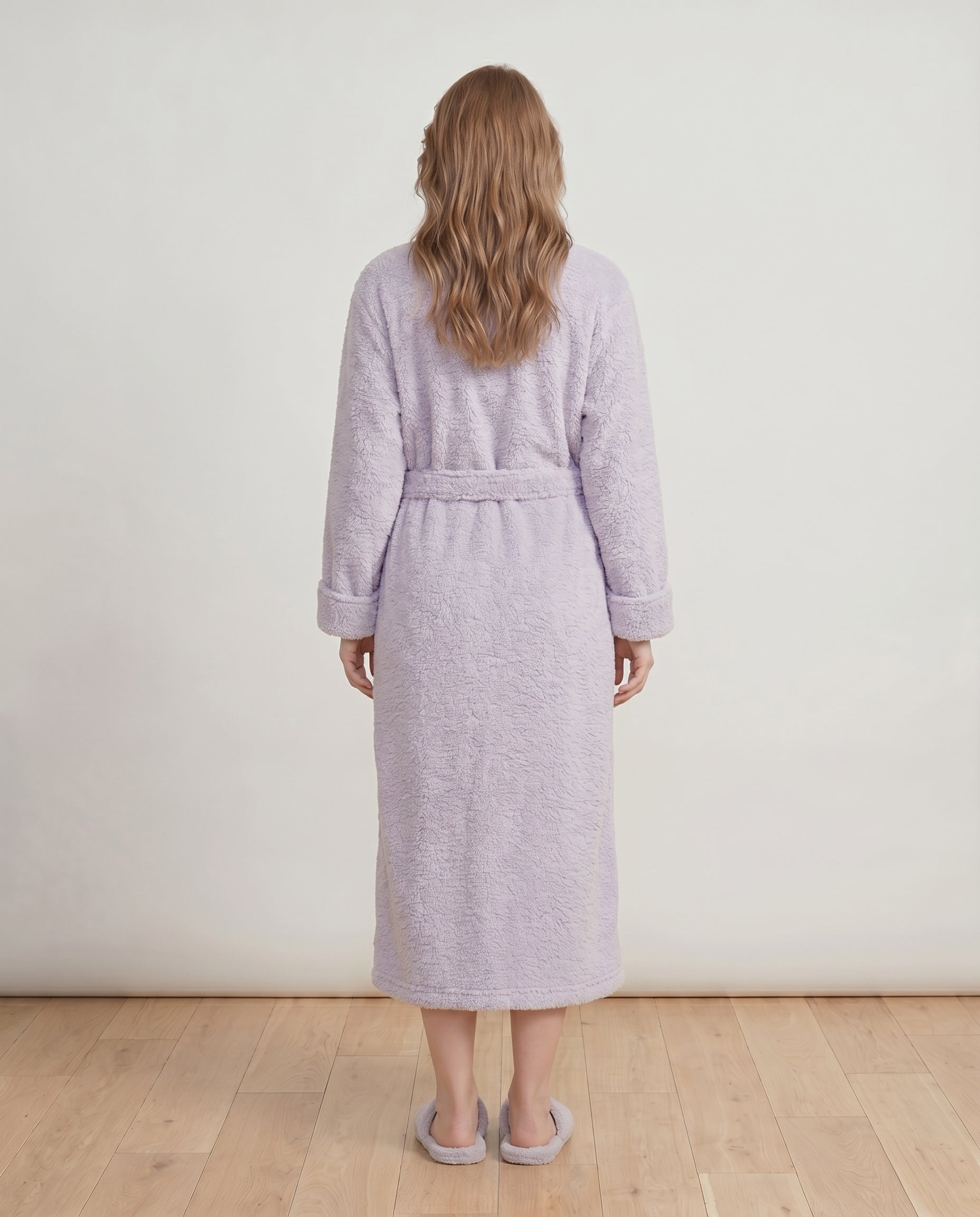 Plush Robe Female Back View#color_lavender