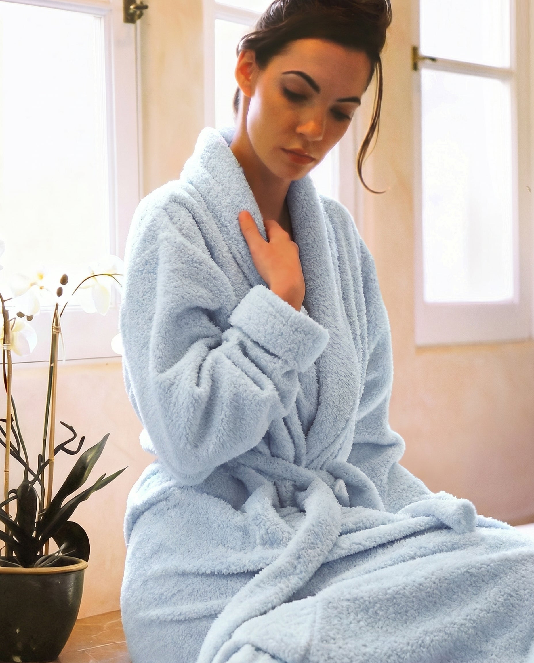 Plush Robe Women Lifestyle#color_Pale Blue