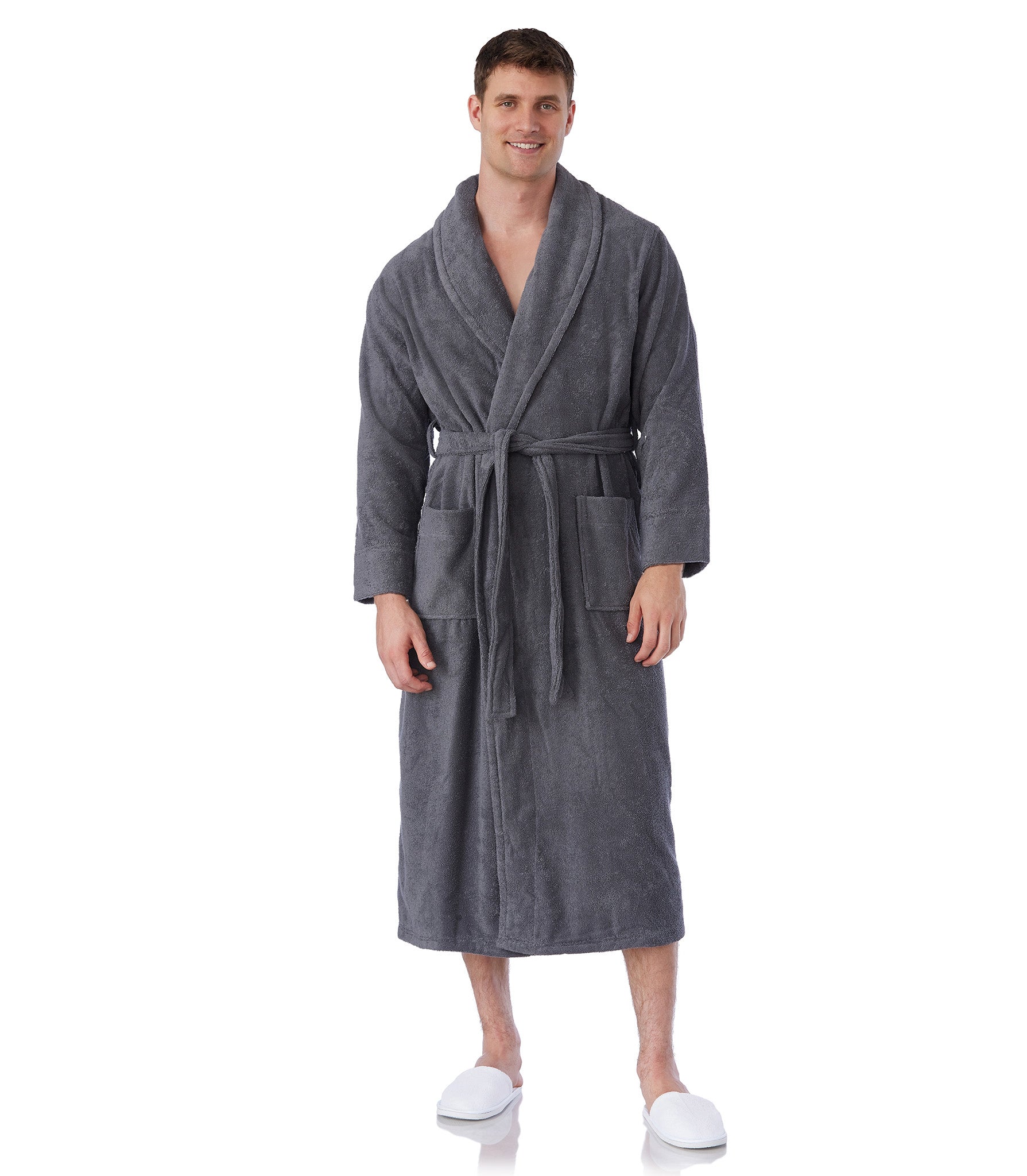 Pure Bliss Organic Cotton Terry Bathrobes#color_slate