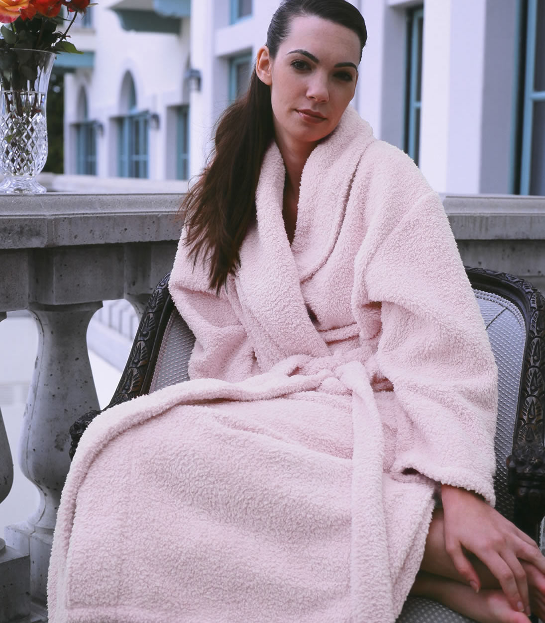 Plush Robe in Pink for Women