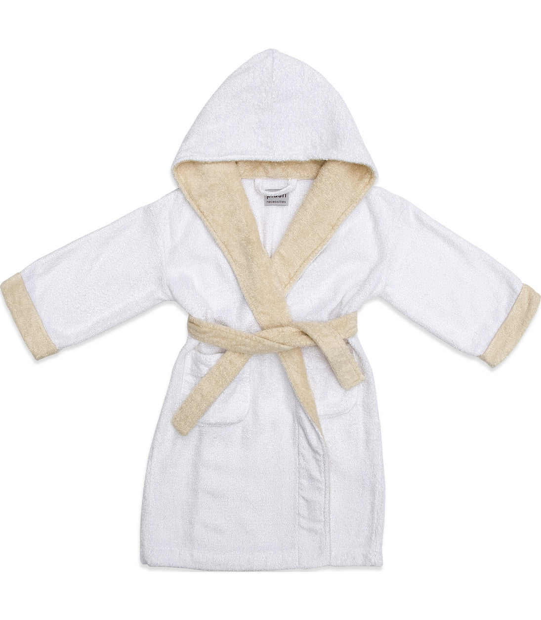 Kids Terry Bathrobe#color_White/Oatmeal