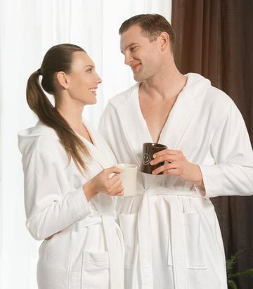 Men Fall Fashion Custom Bathrobe 100% Cotton Towelling Bath Robe