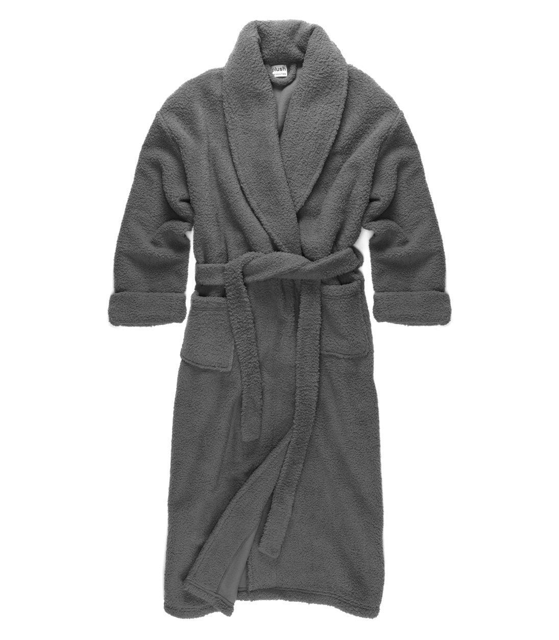 Plush Robe in Gray-Soft and Warm#color_charcoal