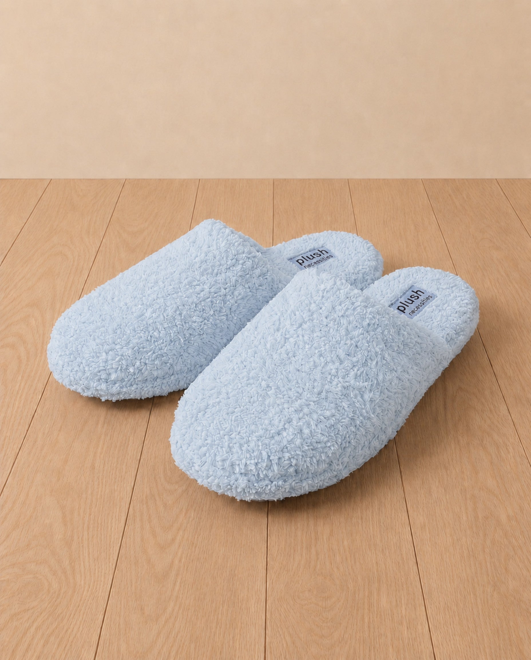 Plush Microfiber Slippers#color_pale blue